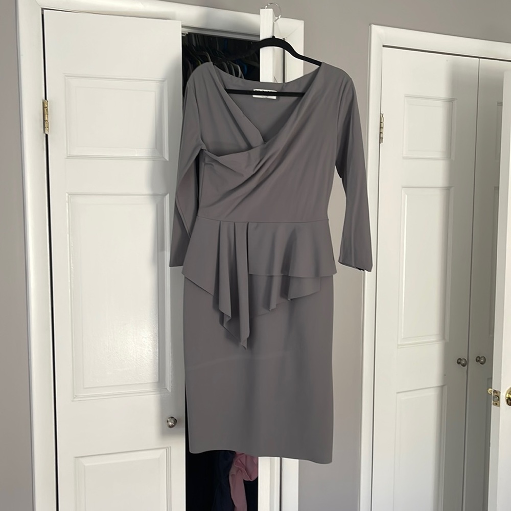 Chiara Boni La Petite Robe Gervaise Long-Sleeve Peplum Dress Size 12